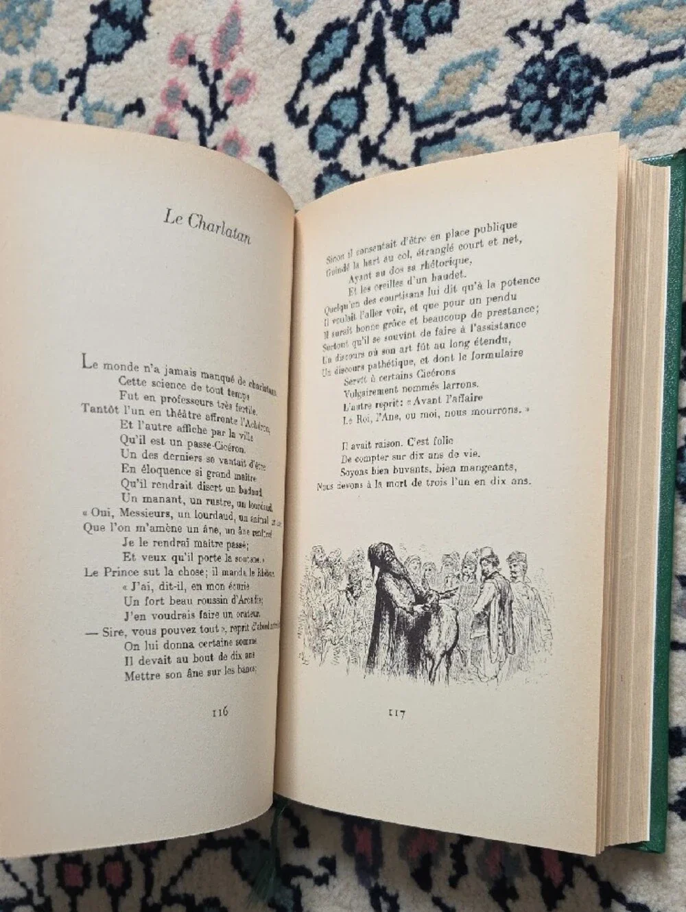 Livre Vintage Fables de La Fontaine Édition Reliée Or & Vert - Picture 4 of 6